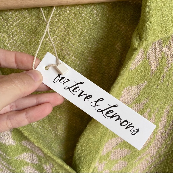 $160 NWT Green For Love & Lemons “Simone” Cropped Sweater Top Sz Medium M - Picture 8 of 9